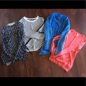 4 sweater/cardigan combination